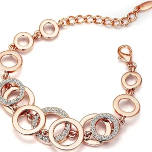 YouBella Women's Stylish Rose Gold Plated Crystal Bangle Bracelet