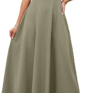 Shasmi Women's Solid Color V-Neck A-Line Maxi Dress